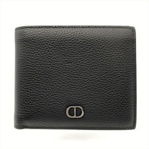 Dior Homme DIOR HOMME Icon Wallet Bi-fold Grained Calf Leather Black